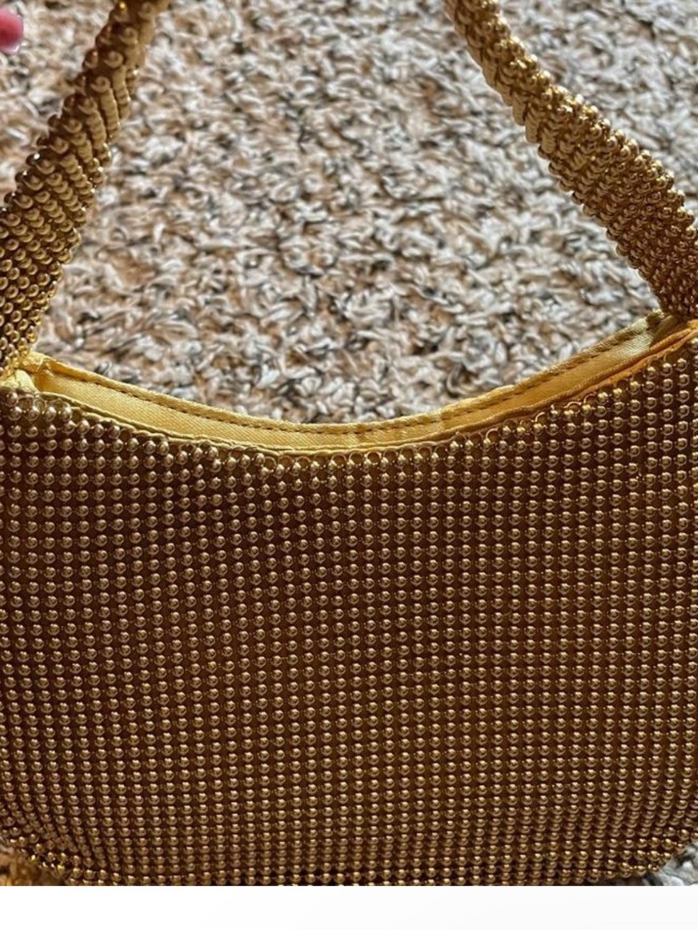 Gold Beaded Shoulder Bag — Luxe Evening Accessory
